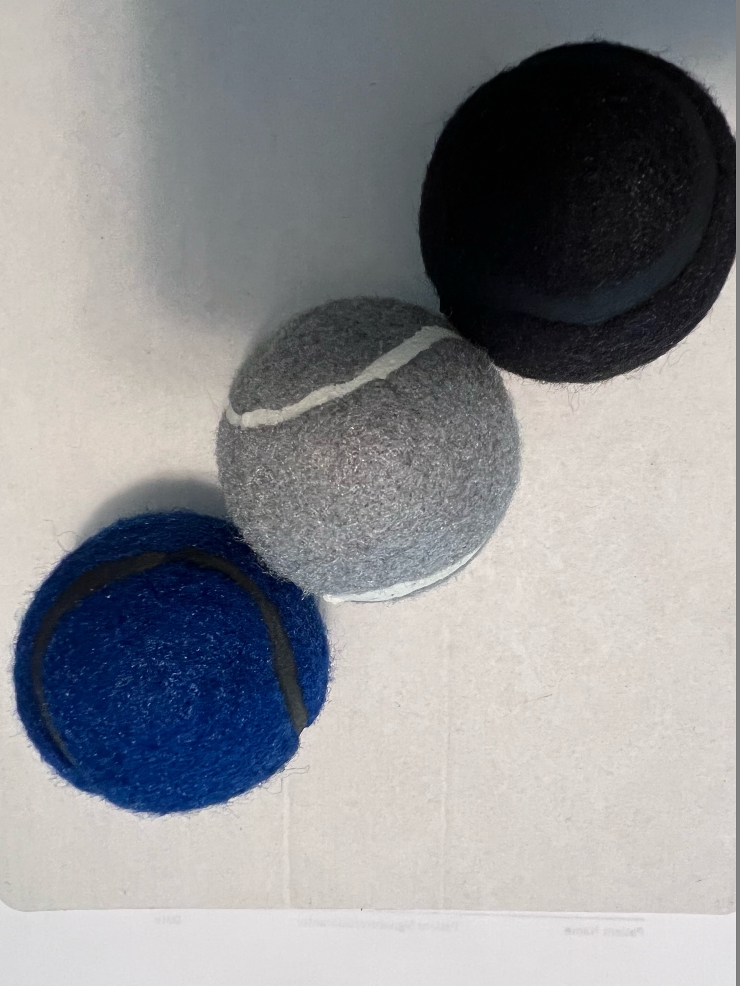 Blue gray and black new precut tennis balls